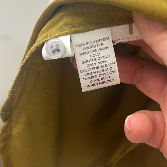 Ann Taylor LOFT silky satin fall top with ruffles - Picture 7 of 7